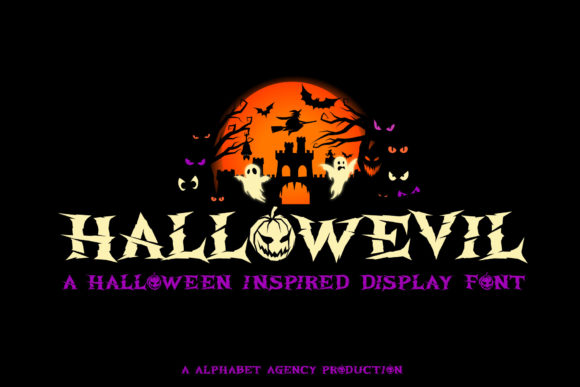 Hallowevil Display Font for Spooky-Cute Craft Projects