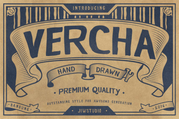 Vercha: A Bold Vintage Display Font for Handmade Creators